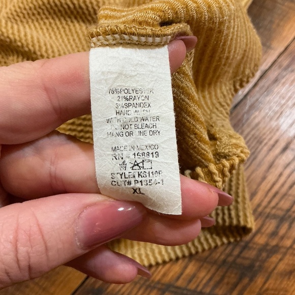 AllSaints Ribbed Knit Midi Skirt Camel Tan XL - Picture 4 of 4